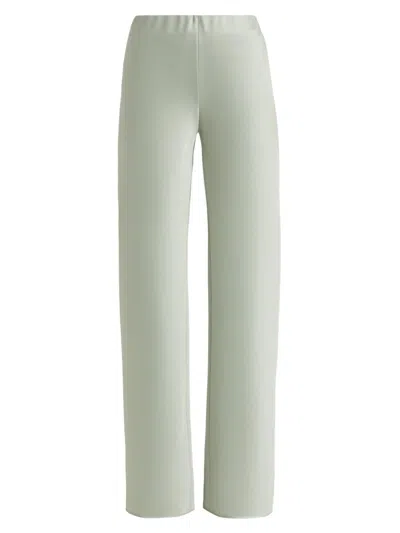 Vince Women's Fluid Bias-cut Satin High-rise Trousers In Green