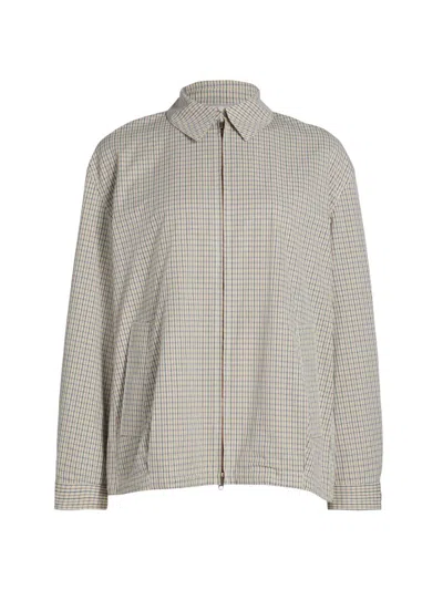 Vince Women's Gardeners Check Oversized Zip Bomber