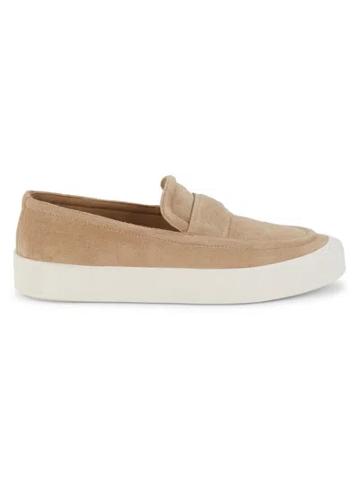 Vince Women's Ghita Suede Platform Penny Loafers In Dune Beige