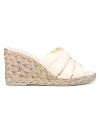 Vince Women's Gilian Leather Wedge Sandals In Marble Cream
