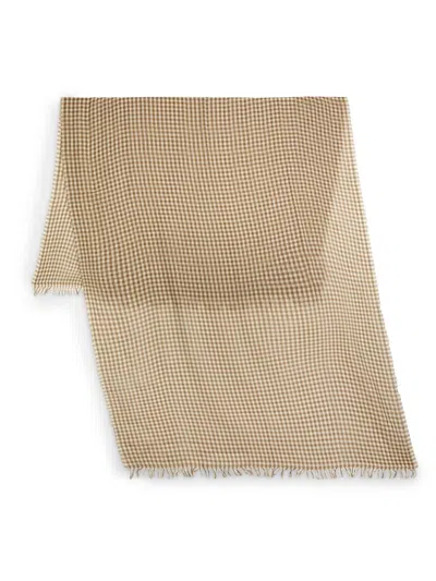 Vince Women's Gingham Cotton Scarf In Brown