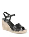 Vince Gwen Ankle Strap Espadrille Platform Wedge Sandal In Black