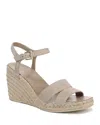 Vince Gwen Ankle Strap Espadrille Platform Wedge Sandal In Taupe Clay