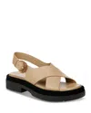 Vince Helena Leather Crisscross Slingback Sandals In Beige Leather