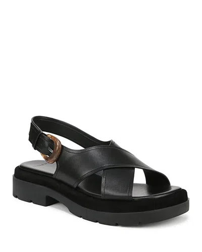 VINCE WOMEN'S HELENA LEATHER FLAT SANDALS