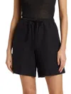 Vince Relaxed Hemp Drawstring Shorts In Black