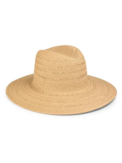 Vince Women's Herringbone Weave Straw Panama Hat In Yellow