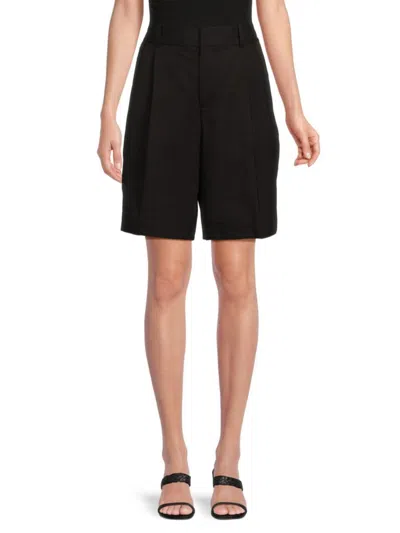 Vince Women's High Rise Pleated Shorts In Black