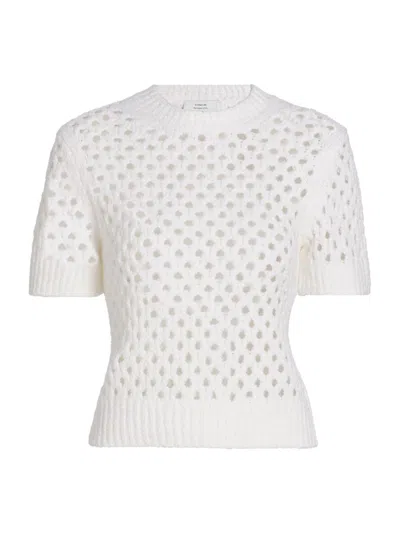 Vince Honeycomb Boxy Tee In Optic White