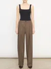 Vince Houndstooth Pleat Front Pant In Brown