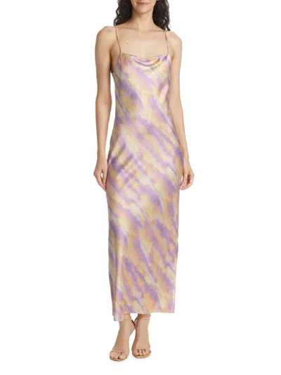 Vince Women's Ikat Tie Dye Slip Maxi Dress In Sunset