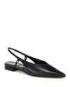 Vince Ines Slingback Pointed Toe Flat In Black Leather