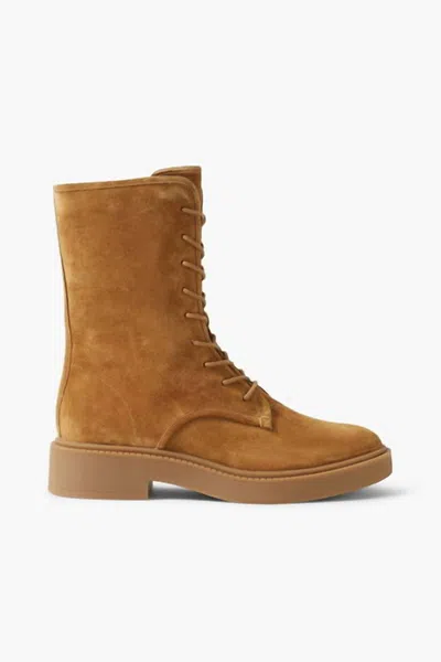 Vince Women's Kady Suede Lace-up Tall Boots In Chestnut In Brown