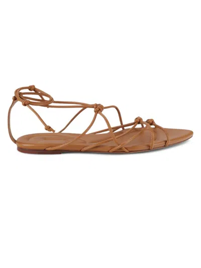 Vince Women's Kenna Leather Strappy Flat Sandals In Tan