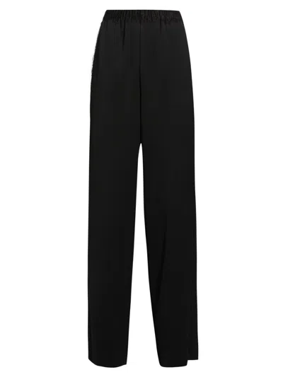 Vince Wool-blend Felt Wide-leg Pants In Black