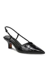 Vince Levvy Slingback Pointed Toe Kitten Heel Pump In Black