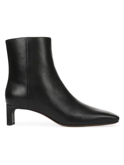 Vince Women's Lilith Leather Kitten-heel Booties In Black