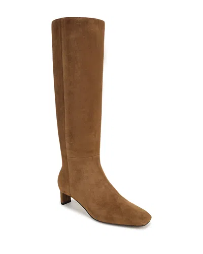 Vince Lilith Suede Knee-high Kitten-heel Boots In Brown