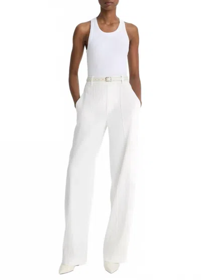 VINCE WOMEN'S LINEN BLEND HIGH RISE PULL ON PANT IN OFF WHITE