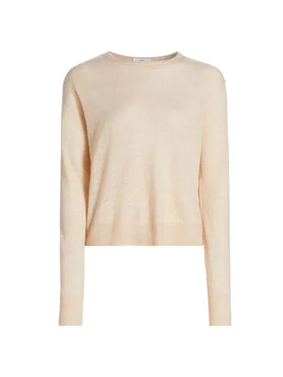Vince Tissue Linen And Cashmere Crewneck Sweater In Light Cliffside