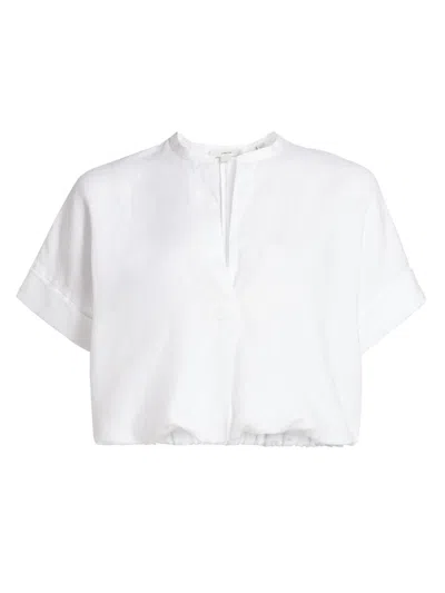 Vince Women's Linen Dolman Short-sleeve Shirt In White