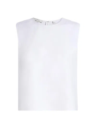 VINCE WOMEN'S LINEN-BLEND CREWNECK SHELL TOP