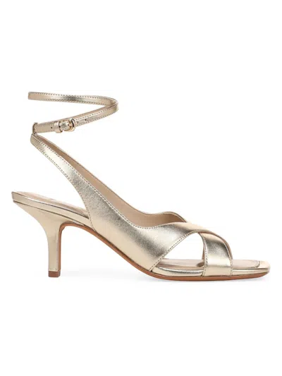 Vince Lola 65mm Leather Strappy Sandals In Metallic