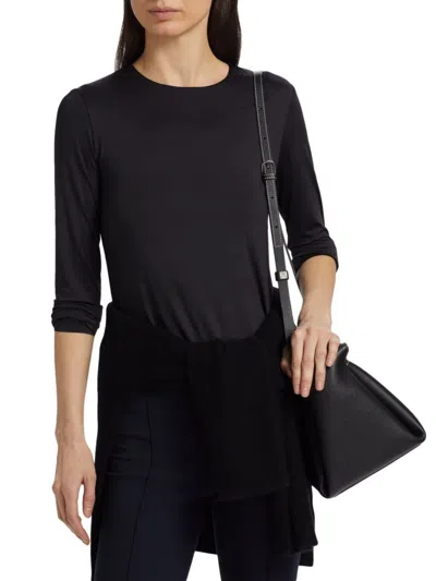 Vince Women's Long-sleeve Crew Top In Black