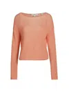 Vince Women's Long-sleeve Linen Sweater In Coral