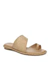 Vince Lukas Raffia Toe-ring Slide Sandals In Toasted White