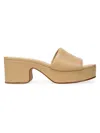 Vince Margo Leather Block-heel Slide Sandals In Blonde