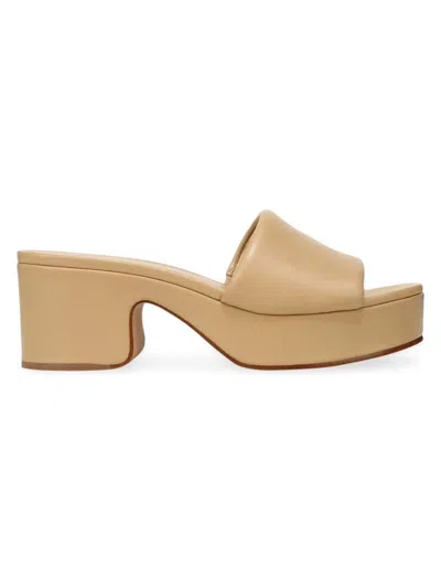 Vince Women's Margo Platform Leather Mules In Blonde