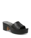 Vince Margo Leather Block-heel Slide Sandals In Black Leather