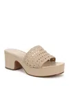 Vince Margo Crochet Leather Platform Sandals In Birchsand