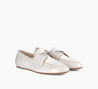 Vince Women Marin Boat Shoe In White In Silver