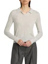Vince Women's Merino Wool Blend Polo Sweater In Mist Grey