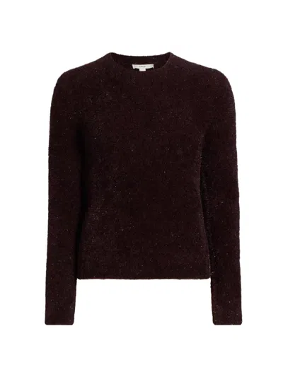 Vince Women's Metallic Eyelash Knit Sweater In Brown