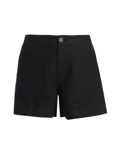 Vince Women's Mid-rise Hemp Shorts In Black