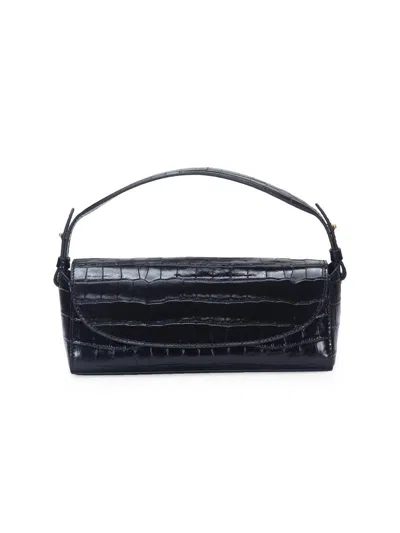 Vince Women's Mini Sabrina Croc-embossed Convertible Top Handle Bag In Black