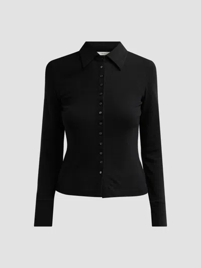 Vince Women's Multi-button Collared Wool-blend Cardigan In Black