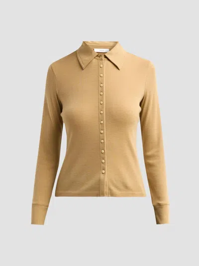 Vince Women's Multi-button Collared Wool-blend Cardigan In Yellow