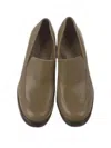 Vince Women Narisa Leather Slip On Platform Loafers Shoes In Olive Green In Green