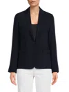 Vince Linen Blend Blazer In Coastal Blue