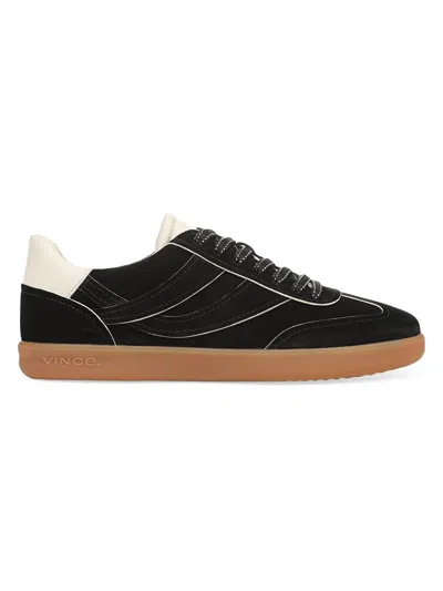 Vince Women's Oasis Edge Paint Suede Low-top Sneakers In Black