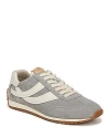 Vince Oasis Mixed Leather Retro Sneakers In Fog Gray