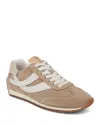 Vince Oasis Mixed Leather Retro Sneakers In Tan