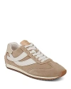 Vince Oasis Mixed Leather Retro Sneakers In Tan