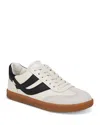 Vince Womens Mixed Media Leather Casual And Fashion Sneakers In Foam White/night Blue Leather