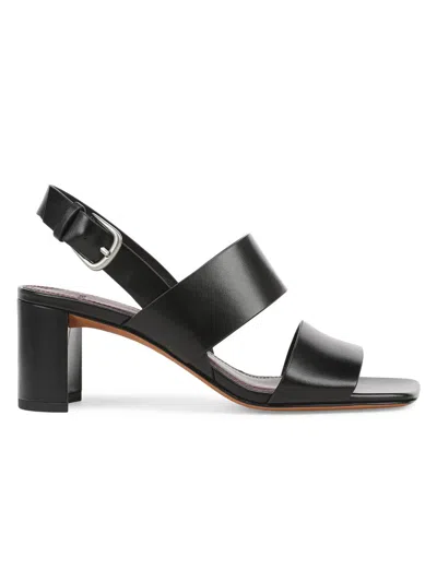 Vince Women's Oliana 65mm Leather Block-heel Sandals In Black