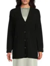 Vince Women's Oversized Double-knit Wool-cashmere Cardigan In Black